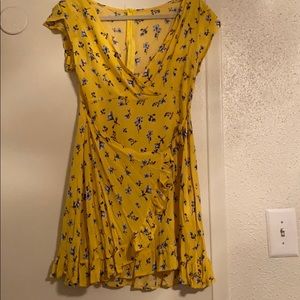 Yellow Summer Wrap Dress